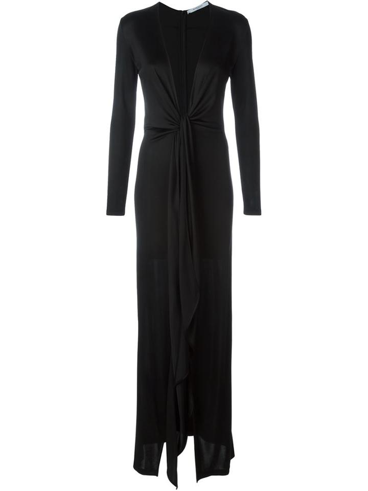 Givenchy Cascading Gown, Women's, Size: 38, Black, Viscose/polyamide/acetate/silk