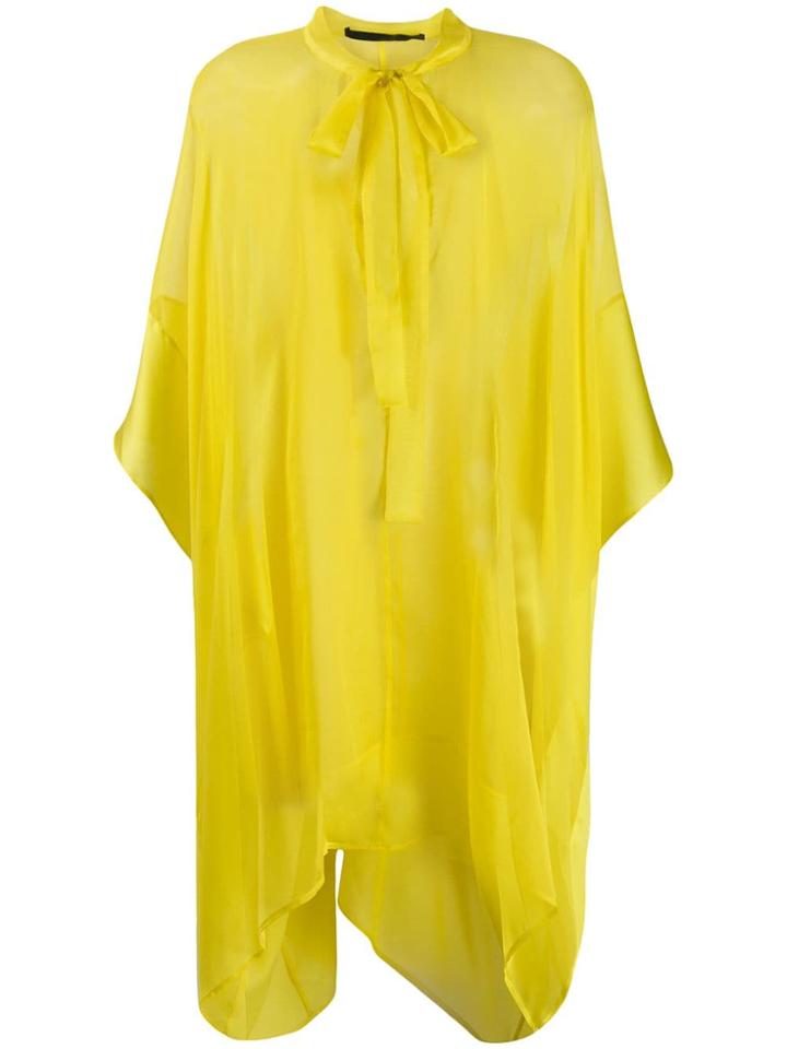 Haider Ackermann Asymmetric Sheer Blouse - Yellow