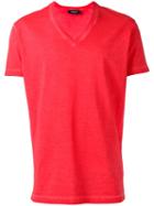 Dsquared2 Slogan V-neck T-shirt, Men's, Size: Large, Red, Cotton