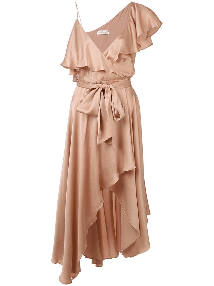 Asymmetric Frill Dress - Women - Silk - 2, Pink/purple, Silk, Zimmermann