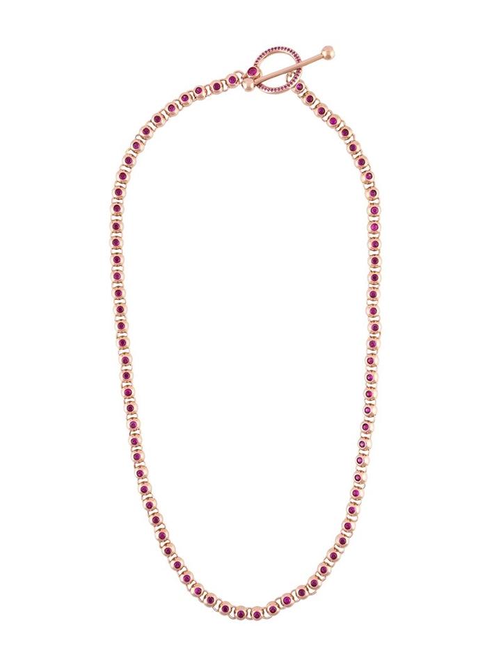 Eddie Borgo Crystal Embellished Link Necklace, Women's, Metallic