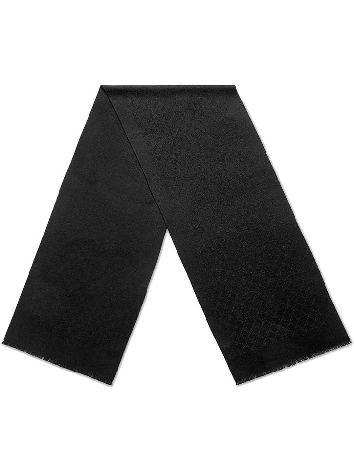 Gucci Gg Jacquard Cashmere Scarf - Black
