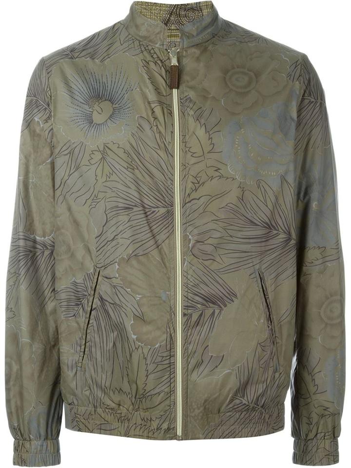 Etro Reversible Windbreaker, Men's, Size: M, Green, Polyamide
