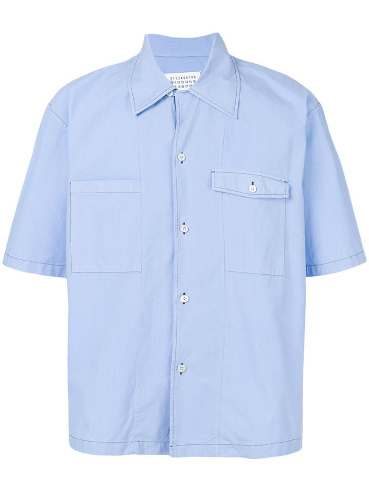 Maison Margiela Shortsleeved Button Shirt - Blue