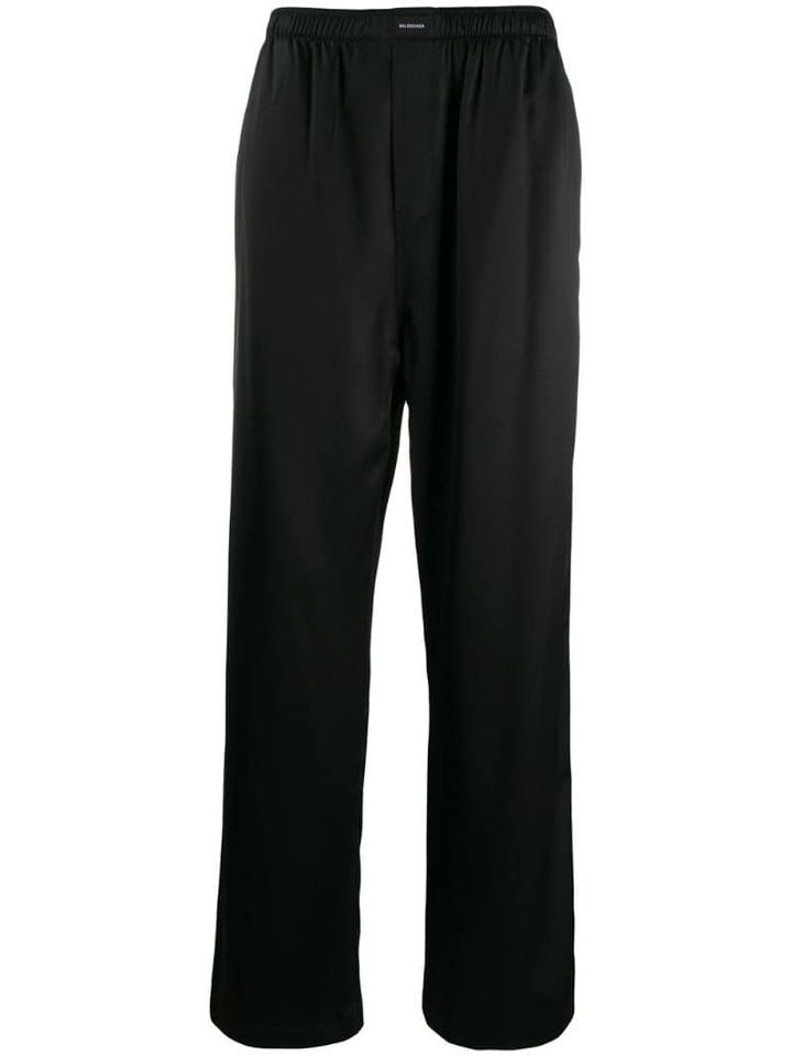 Balenciaga Straight Pajama Trousers - Black