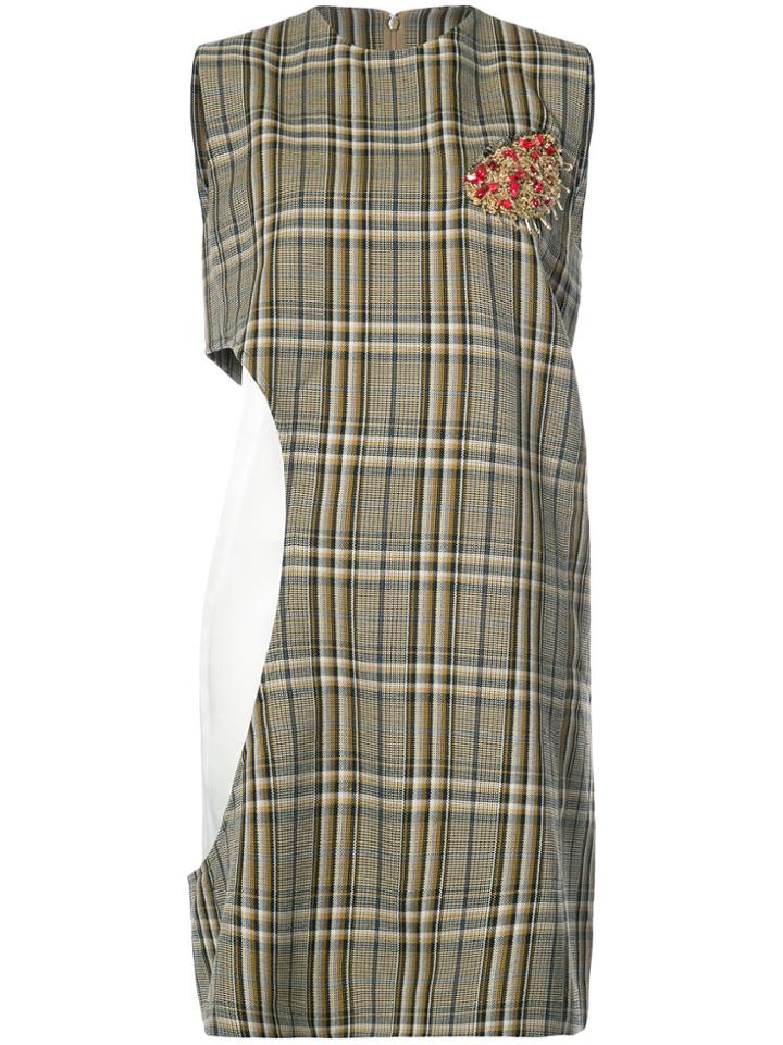 Toga Plaid Shift Dress - Yellow & Orange