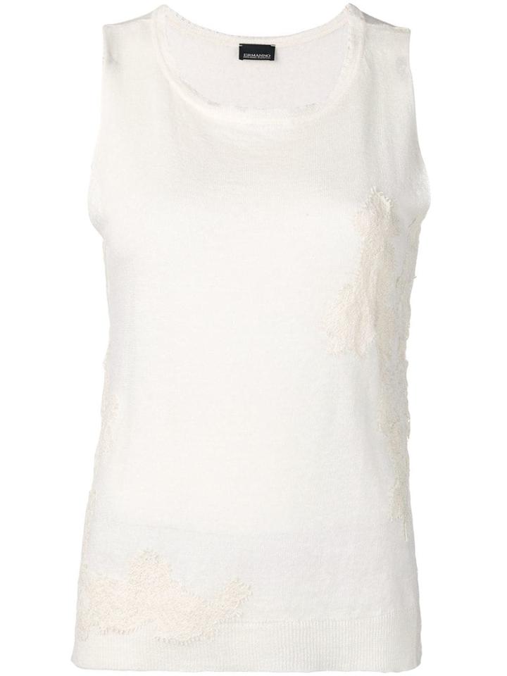 Ermanno Ermanno Lace Patch Tank Top - White