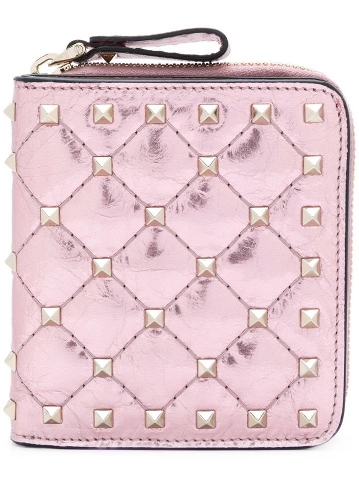 Valentino Valentino Garavani Rockstud Spike Compact Wallet - Pink &