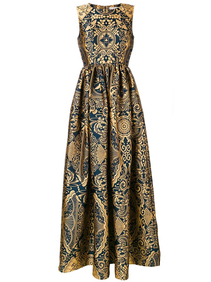 Mary Katrantzou Shaw Sleeveless Jacquard Dress - Blue