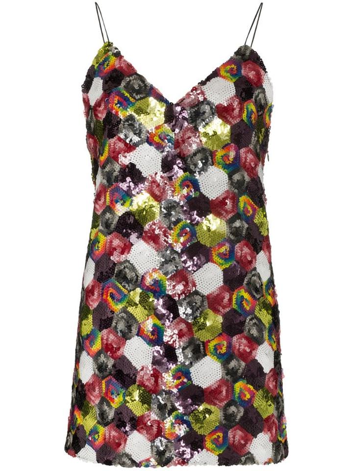 Rotate Sequin-embellished Floral Mini Dress - Red