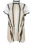 Sacai Lace Frogged Shirt Dress - White