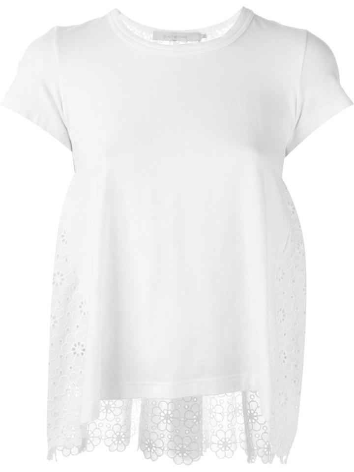 L Autre Chose Anglaise Broderie Top, Women's, Size: 46, White, Cotton