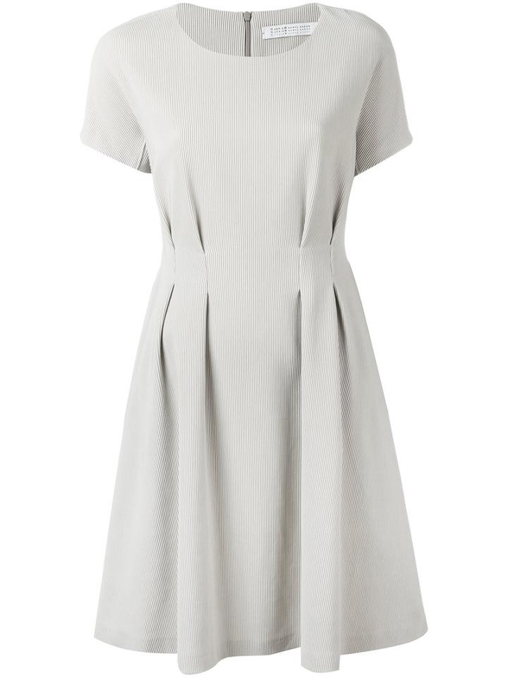 Harris Wharf London Pleat Detail Flared Dress, Women's, Size: 44, Nude/neutrals, Cotton/polyamide/spandex/elastane