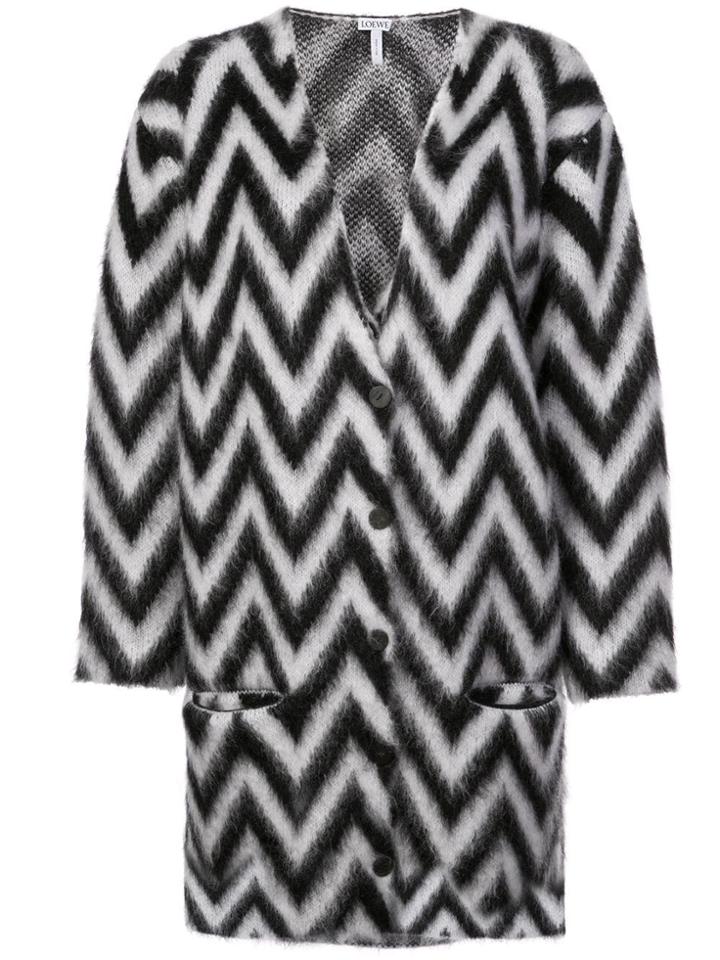 Loewe Chevron Stripe Oversize Cardigan - Black