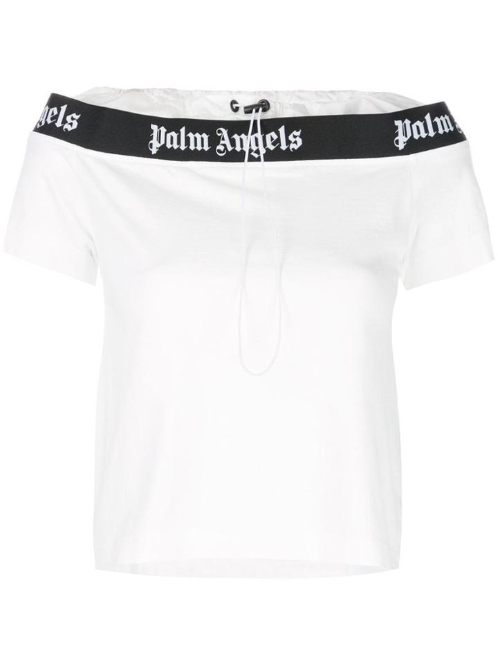 Palm Angels Toggle Fastened T-shirt - White