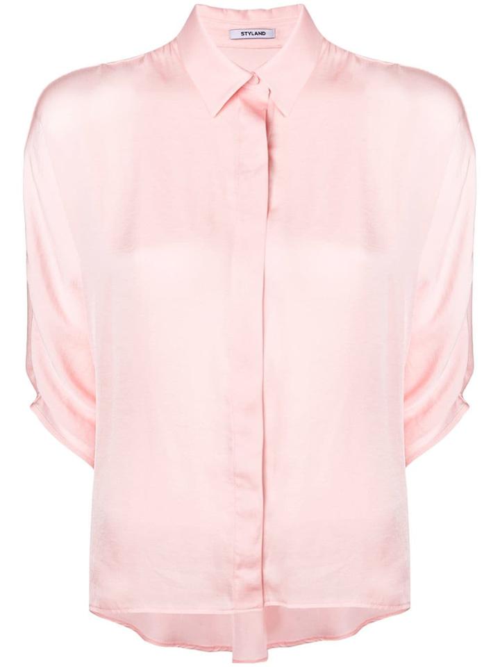 Styland Short Sleeved Shirt - Pink & Purple