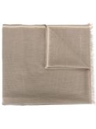 Salvatore Ferragamo Patterned Striped Edge Scarf, Men's, Cotton