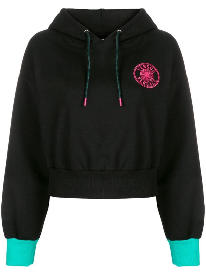 Versus Embroidered Logo Hoodie - Black