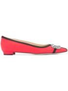 Manolo Blahnik Gotrian Ballerina Shoes - Red