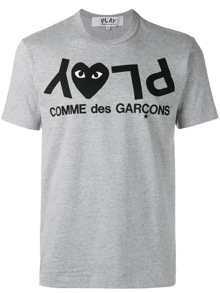 Comme Des Garçons Play - Inverted Logo T-shirt - Men - Cotton - M, Grey, Cotton