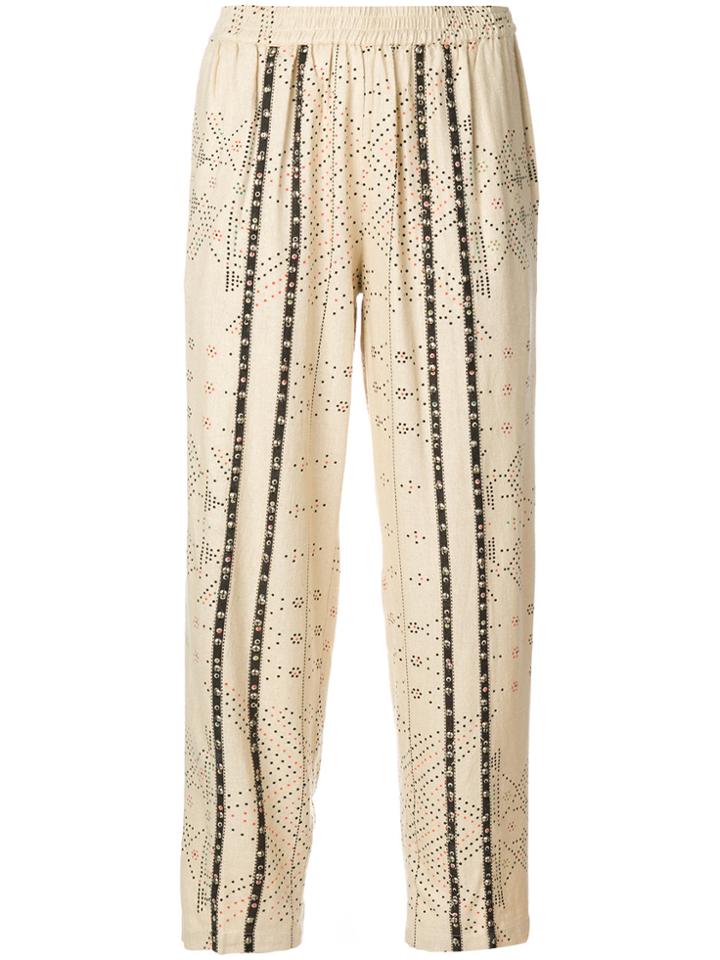 Mes Demoiselles Embellished Cropped Trousers - Nude & Neutrals