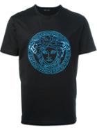 Versace Sequin Medusa T-shirt, Men's, Size: L, Black, Cotton