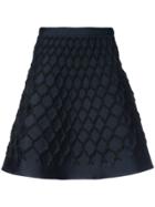 Oscar De La Renta Net Jacquard Knit Skirt - Black