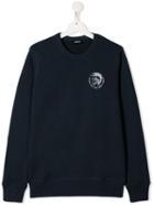 Diesel Kids Teen Printed Cotton Sweater - Blue