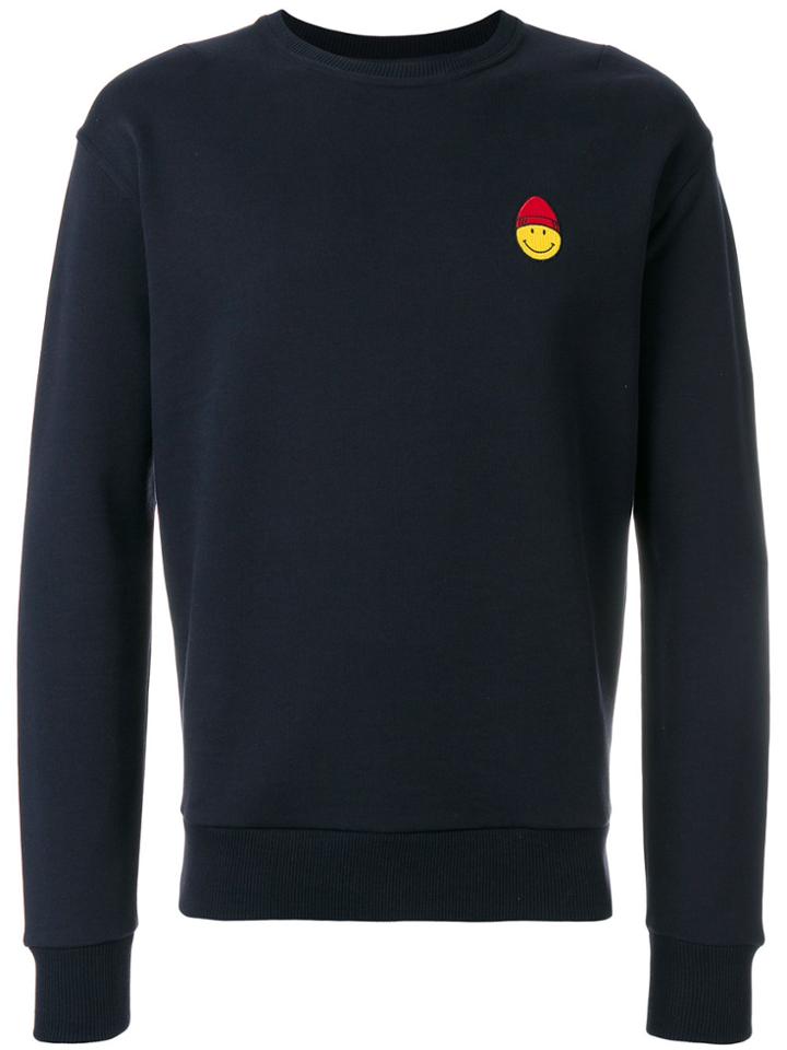 Ami Alexandre Mattiussi Sweatshirt With Patch Smiley - Blue