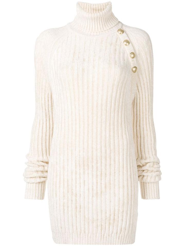 Balmain Chunky-knit Dress - Neutrals