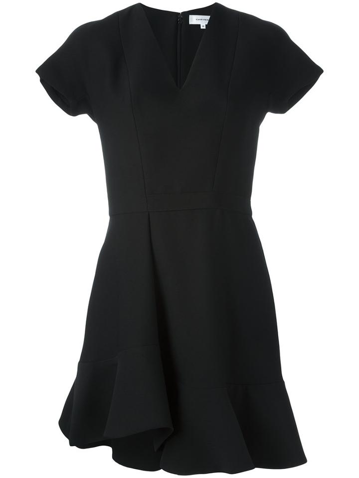 Carven - Flared Dress - Women - Silk/polyester/acetate - 40, Black, Silk/polyester/acetate
