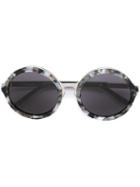 Linda Farrow Gallery Round Framed Sunglasses, Women's, Black, Acetate/metal