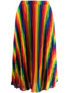 Michael Michael Kors Rainbow Pleated Midi Skirt - Red