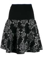 Roland Mouret Two Tone Printed Skirt - Black