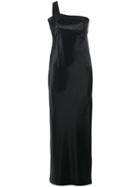 Versace Vintage Column Evening Gown With One Shoulder Strap - Black