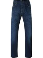 Etro Paisley Print Slim Jeans, Men's, Size: 31, Blue, Cotton/spandex/elastane