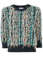 Chloé - Embroidered Knitted Top - Women - Cotton/polyamide - M, Blue, Cotton/polyamide