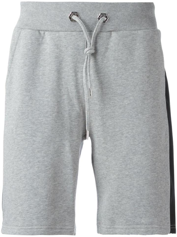Philipp Plein Evening Jogging Shorts, Men's, Size: Small, Grey, Cotton/polyurethane/polyester