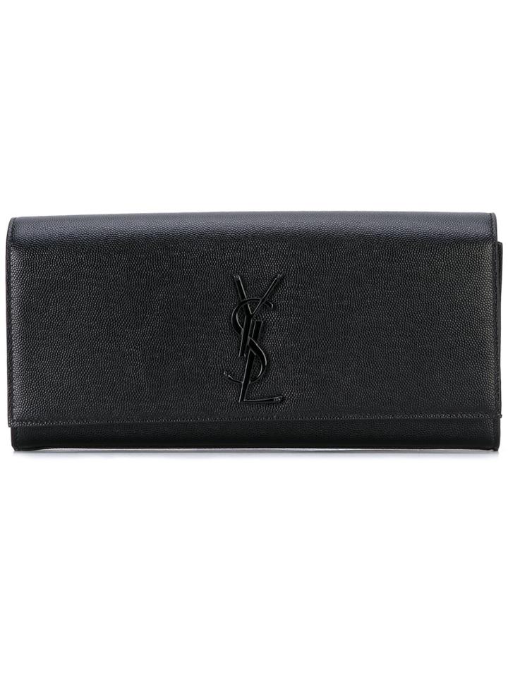 Monogram Clutch Bag - Women - Leather - One Size, Black, Leather, Saint Laurent