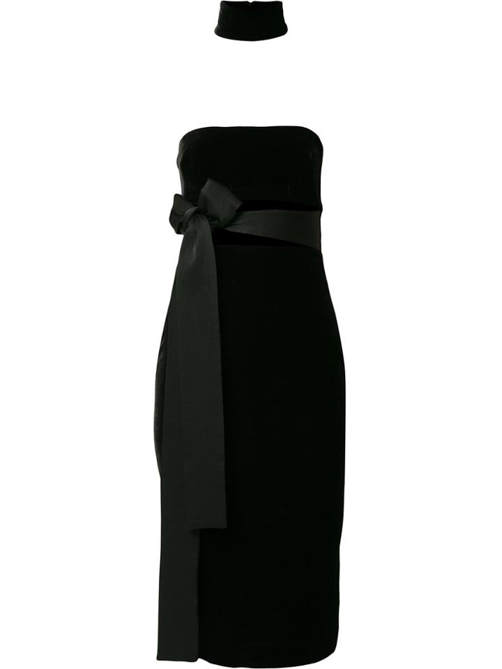 Alex Perry Imogen Velvet Neck Cuff Dress - Black