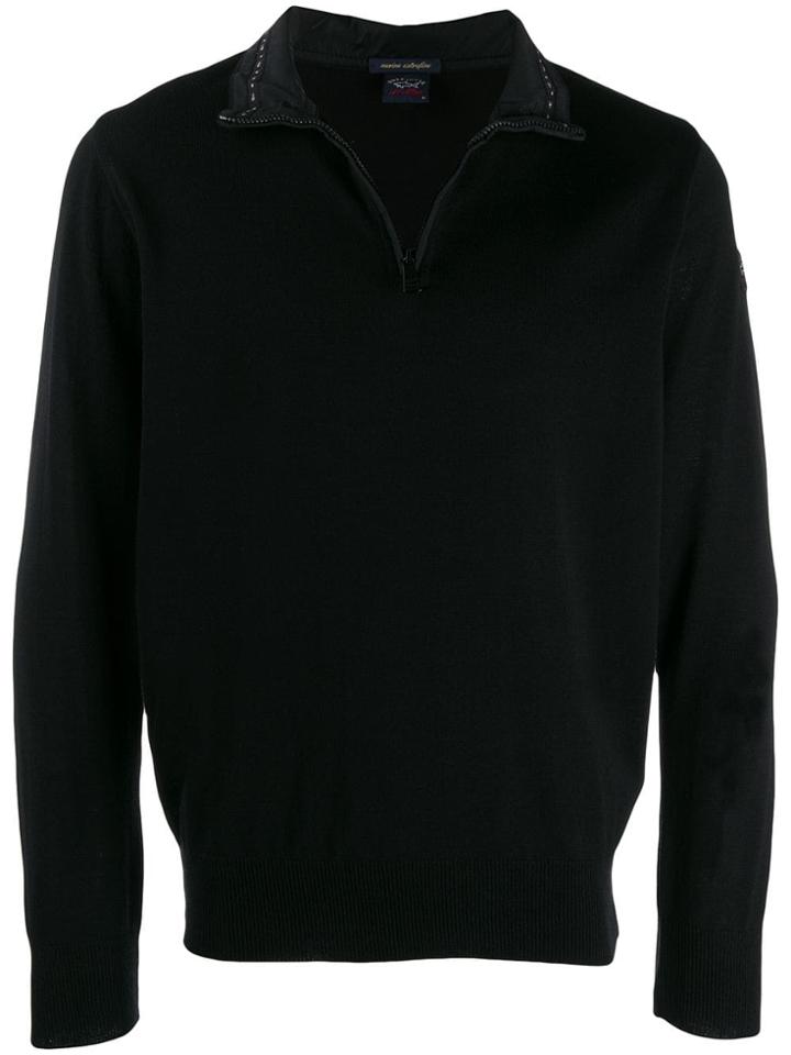 Paul & Shark Zipped Sweatshirt - Black
