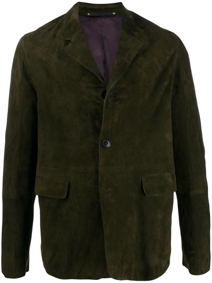 Paul Smith Straight-fit Suede Jacket - Green
