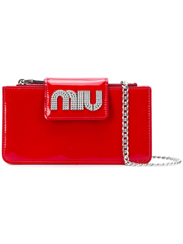 Miu Miu Logo Cross-body Bag - Red