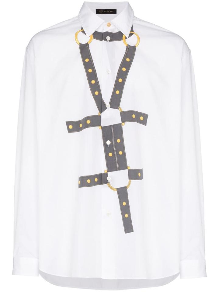 Versace Harness Bond Print Cotton T-shirt - White