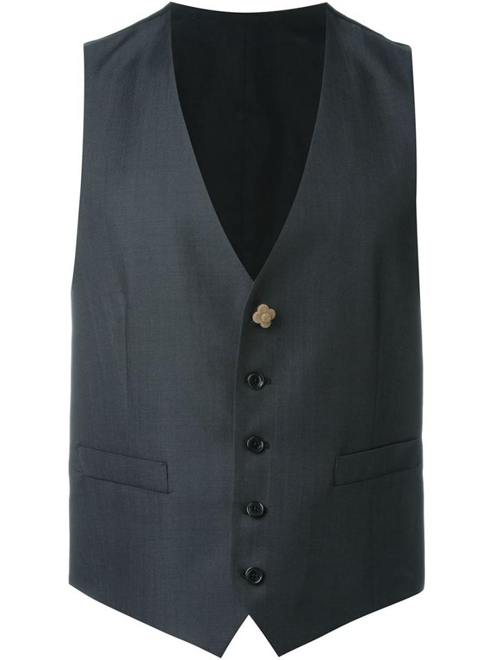 Lardini Contrast Back Fitted Waistcoat