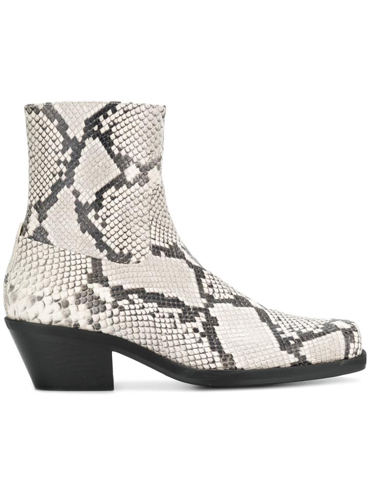 Misbhv Snakeskin Effect Boots - White