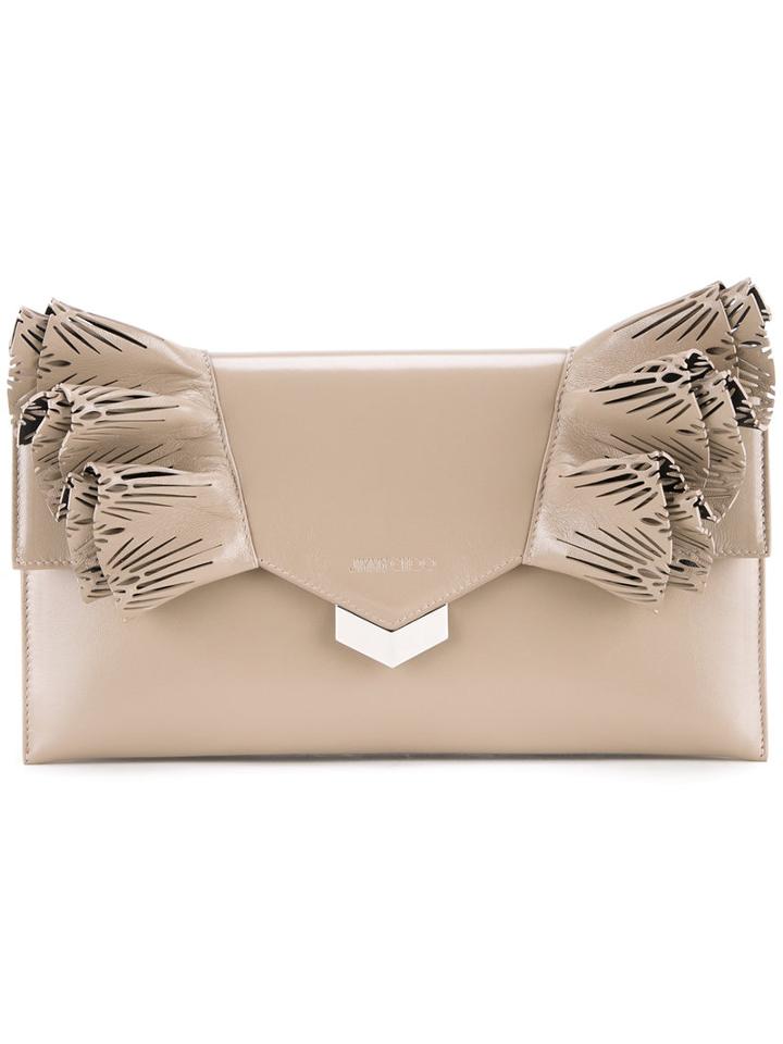 Jimmy Choo 'isabella' Clutch, Women's, Nude/neutrals, Calf Leather