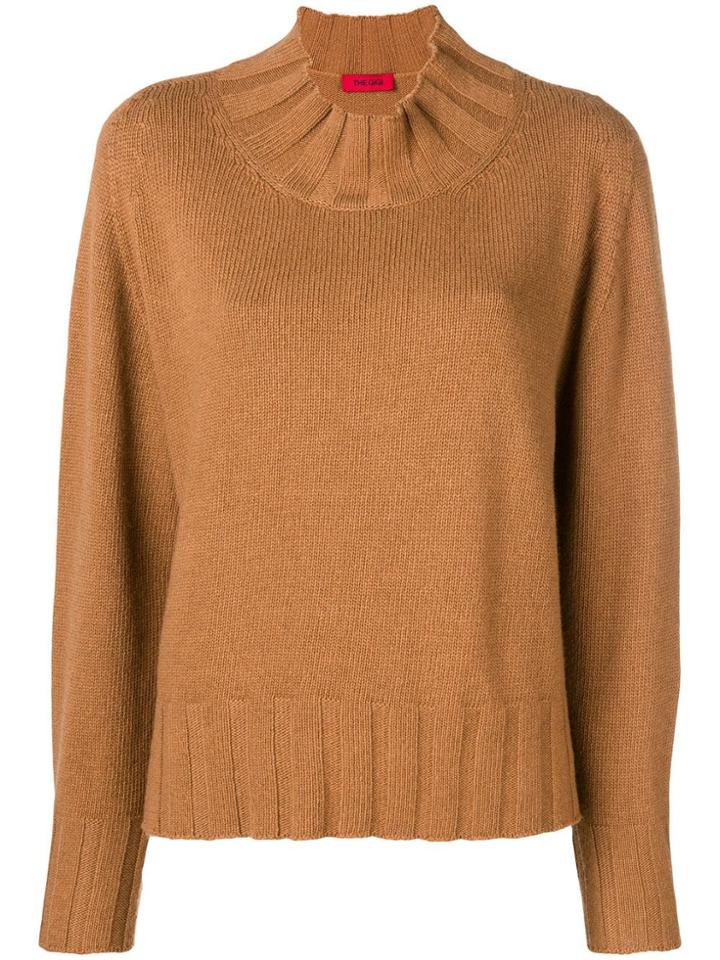 The Gigi Mock Neck Jumper - Brown