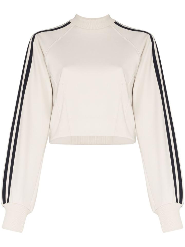 Y-3 Three Stripe Cropped Sweatshirt - Neutrals