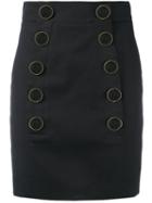 Dolce & Gabbana - Buttoned Mini Skirt - Women - Silk/cotton/spandex/elastane - 46, Blue, Silk/cotton/spandex/elastane